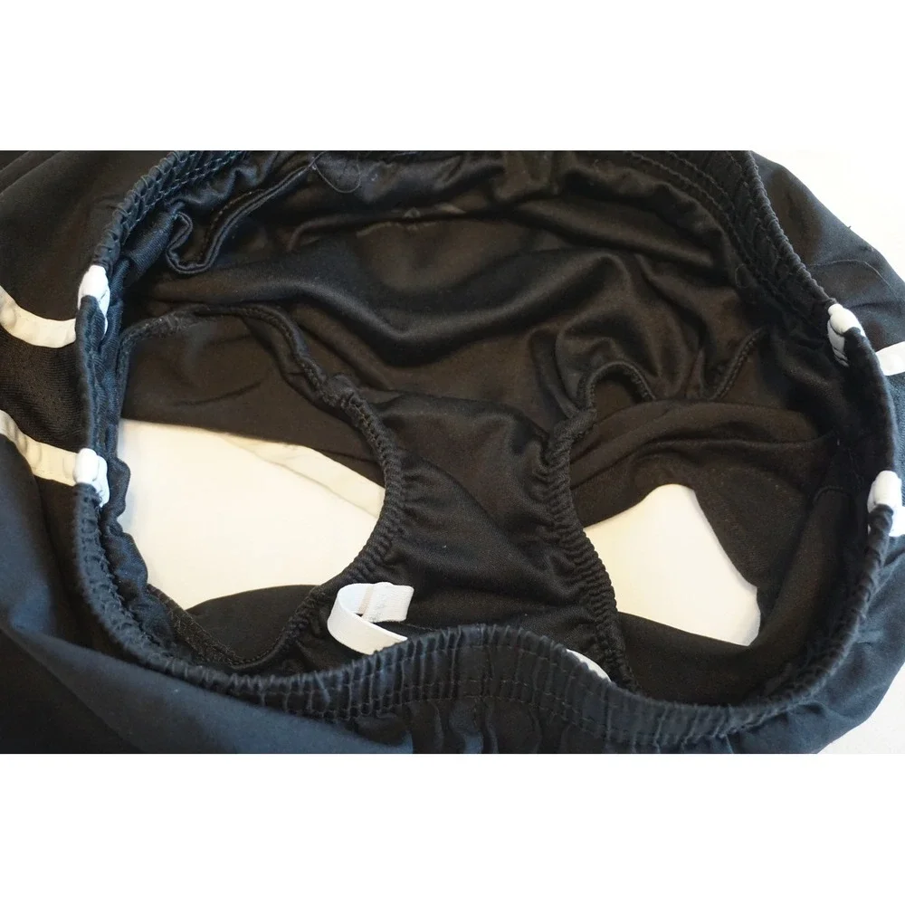 Nike Kids Dri-FIT Tempo Running Shorts Black White Athletic Activewear Small